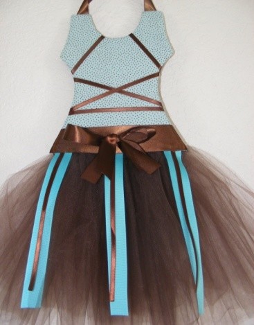 Ocean Blue and Chocolate Bow Hanger